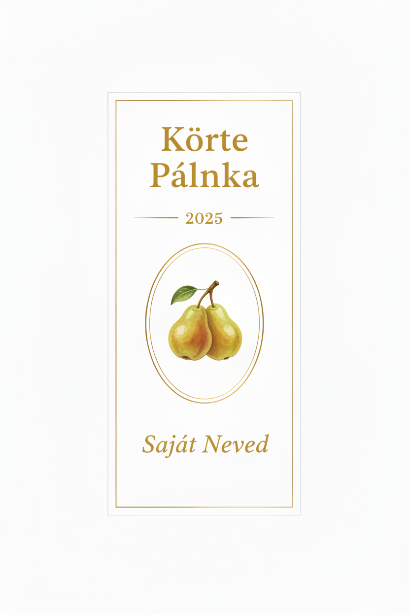 Pálinkás címke - Személyre szabható