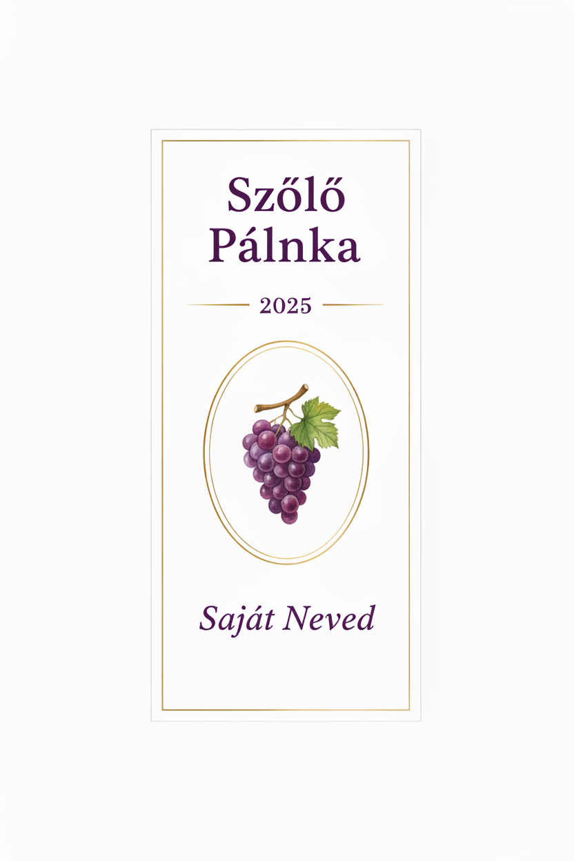 Pálinkás címke - Személyre szabható
